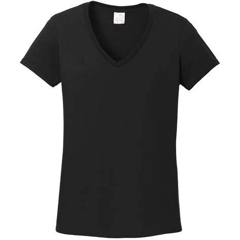 Gildan 5v00l Ladies Heavy Cotton V Neck T Shirt Black
