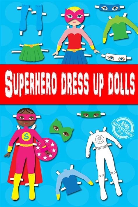 Print and decorate these four free printable mask templates into awesome paper superhero masks. Superhero Dress Up Dolls {Free Kids Printable} | Superhero dress up, Printables kids, Dress up dolls