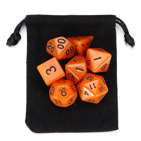 7pcsset Polyhedral Dice Multi Sided Acrylic Dice Luminous Style With