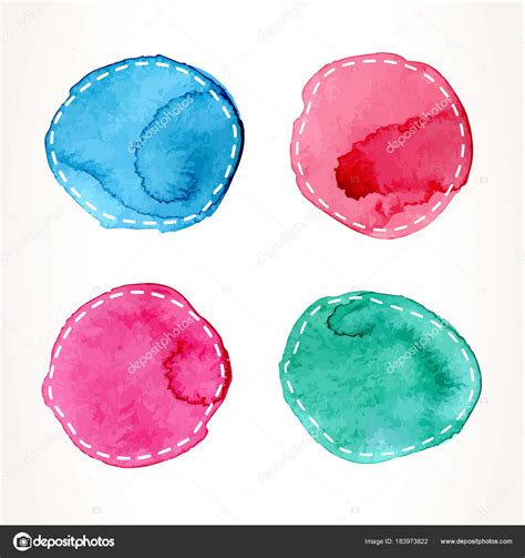 Dashed Watercolor Circles Stock Illustration By ©de Kay 183973822