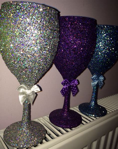Fab Glitter Wine Glasses Theglitterroom Wine Bottle Glasses