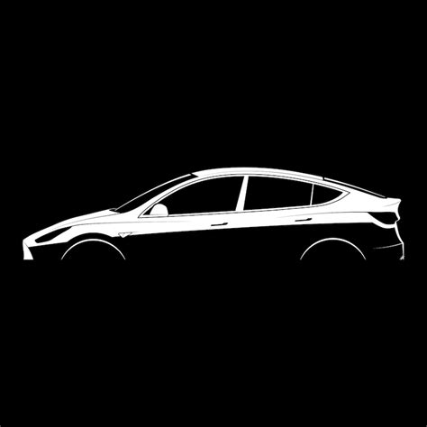 Tesla Model Y Silhouette Vector File Etsy