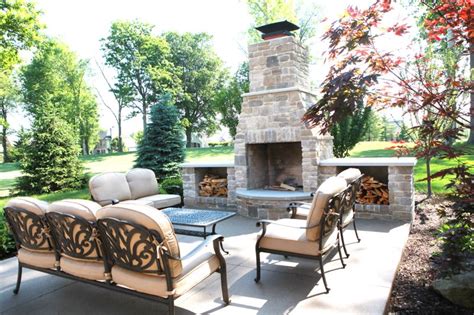 Outdoor Fireplace Sitting Area Hittle Landscape Patio Fireplace