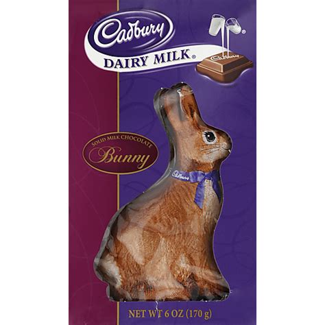 Cadbury Easter Dairy Milk Solid Milk Chocolate Bunny Packaged Candy Quality Foods