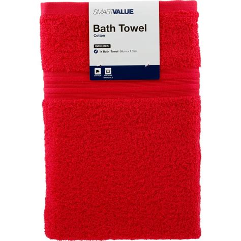 Smart Value Bath Towel Red Big W