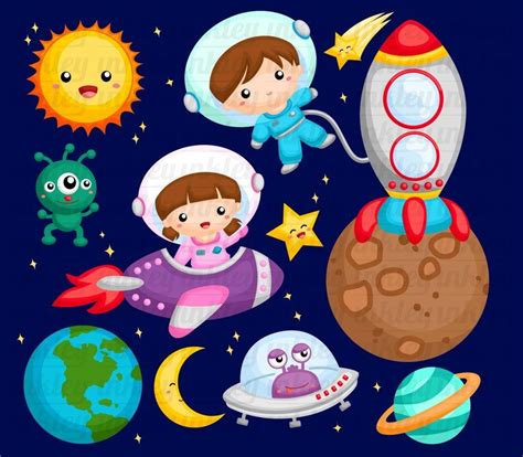 Galaxy And Space Clipart Space And Exploration Clip Art Etsy Clip