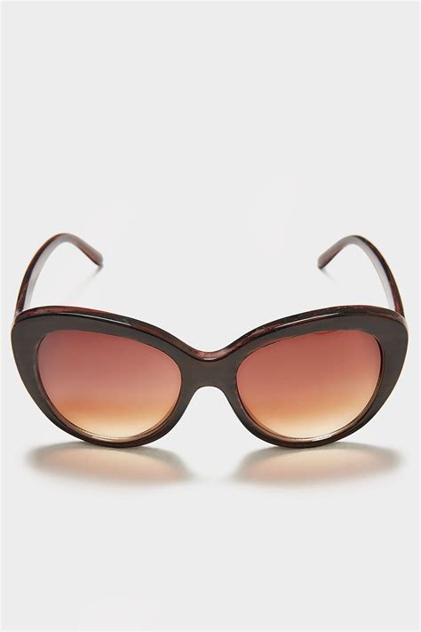 Brown Cat Eye Sunglasses With Uv Protection