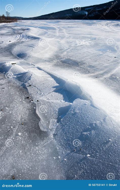 Cracked Lake Ice Stock Image Image Of Blue Frozen White 50755141