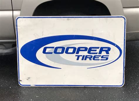 Vintage Large Cooper Tires Metal Sign Gas Station Petroliana 45 X 30