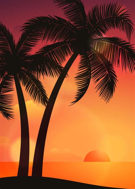 Summer Beach Wallpaper Sunset Wallpaper Palm Tree Sunset Palm Trees