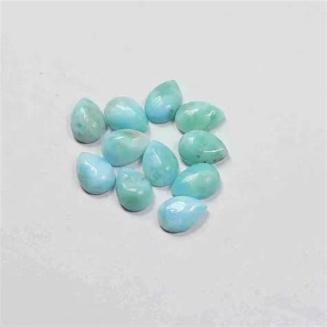 Blue Larimar Gemstones Pear Shape Tumbled Stone For Jewelry Making At