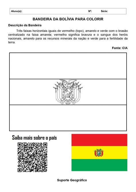 Bandeira Da Bolívia Para Colorir