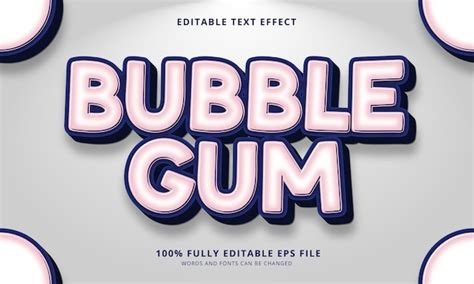 Premium Vector Bubble Gum Text Style Editable Text Effect