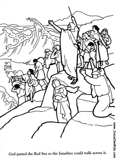 Moses Parting Sea Coloring Pages Coloring Home