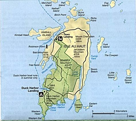 Acadia National Park Map Maine