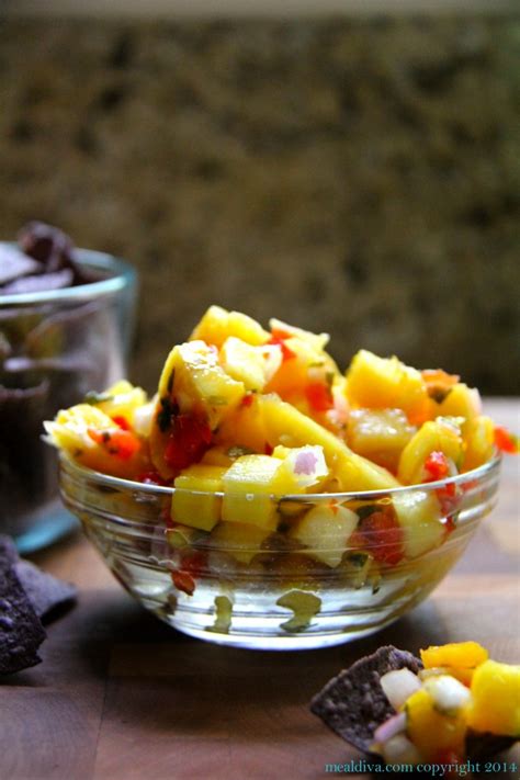 This mango salsa recipe calls for a lot of chopped ingredients. Mango Red Pepper & Cilantro Salsa — MealDiva