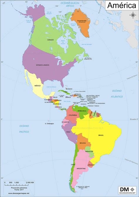 Continente Americano Mapa Político