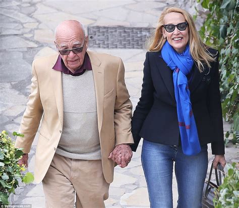 rupert murdoch and his fourth wife jerry hall take a stroll on their honeymoon daily mail online