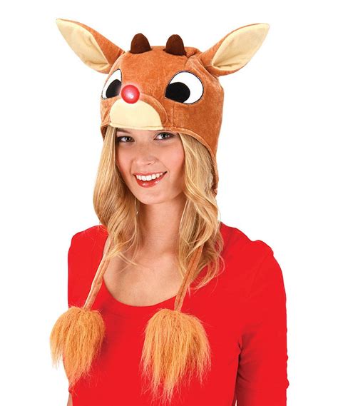 Elope Rudolph The Red Nosed Reindeer Light Up Hoodie Hat Light Up