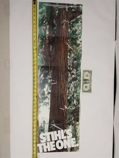 Vintage Stihl Chainsaw Poster With Giant Redwood Tree Stihl 090 Ebay
