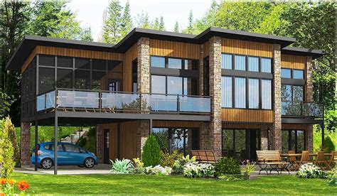 Our collection of contemporary house plans features simple exteriors and truly functional, spacious interiors visually connected by massive window displays. Plan PD-90232-2-3: Two-story 3 Bed Modern House Plan With ...
