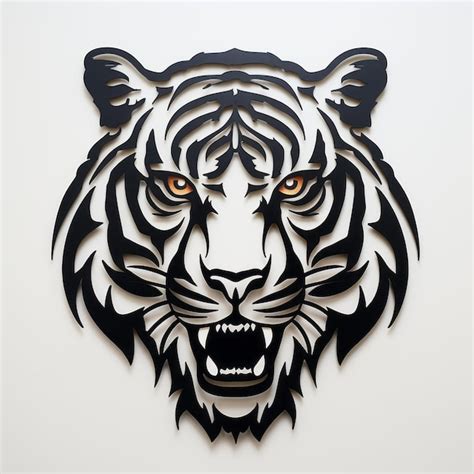 Señal de nombre de metal cortada con láser de tigre color negro 1 capa