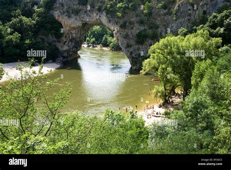 Pont Darc Natural Bridge Over The Ardeche River Gorge Provence