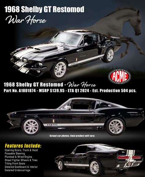 1968 Ford Mustang Shelby Gt Restomod War Horse Details Diecast
