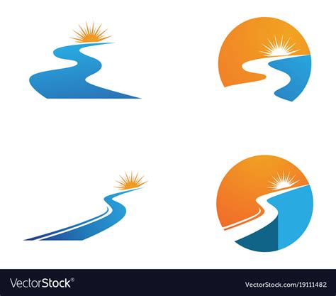 River Logo And Symbols Icons Template App Vector Image