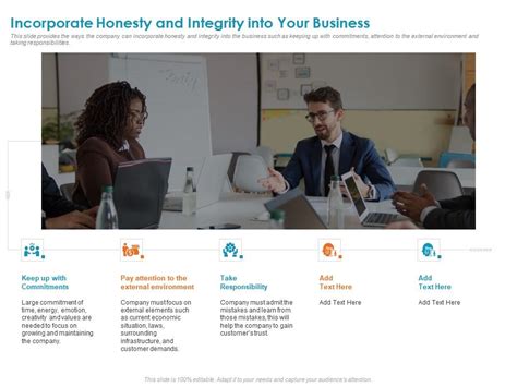 Incorporate Honesty And Integrity Into Your Business Energy Ppt