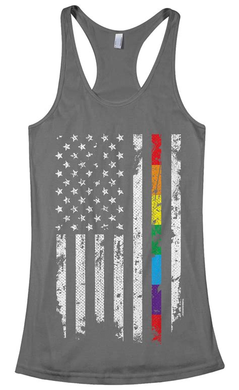 Gay Pride Rainbow American Flag Women S Racerback Tank Top Etsy