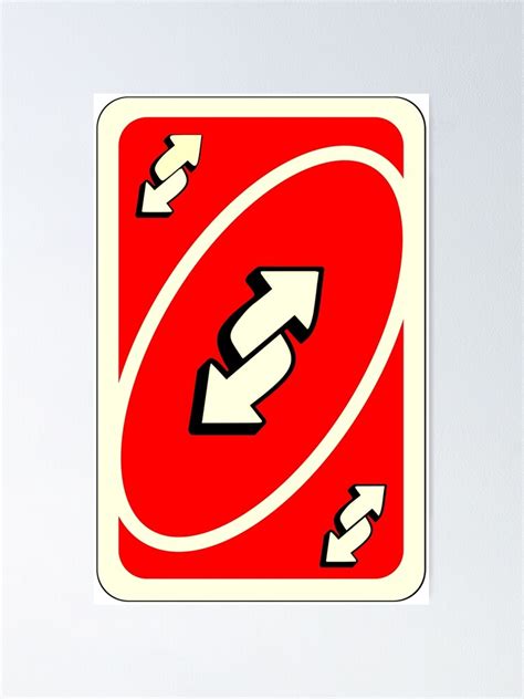 neon red uno reverse card poster by cgrabda redbubble