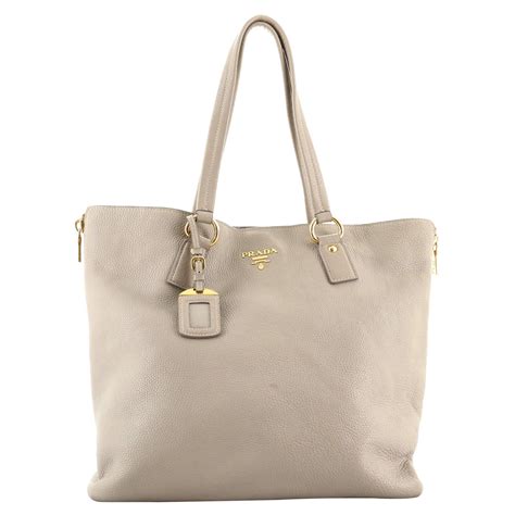 prada beige leather vitello diano side zip tote for sale at 1stdibs