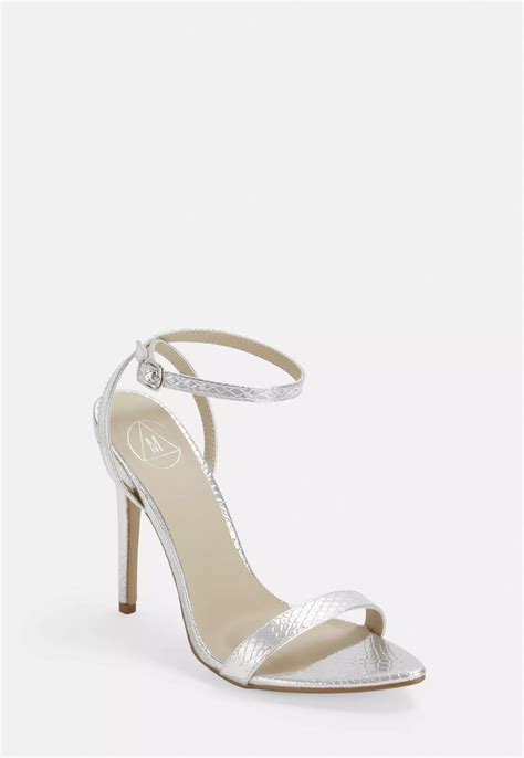 missguided silver croc pointed toe barely there heels speak4urself