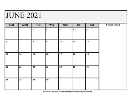 Editable June 2021 Blank Calendar Example Calendar Printable