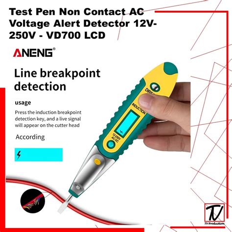 Jual Test Pen Lcd Non Contact Ac Voltage Tespen 12v 250v Vd700 Alat