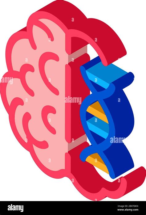 Brain Molecule Isometric Icon Vector Illustration Stock Vector Image