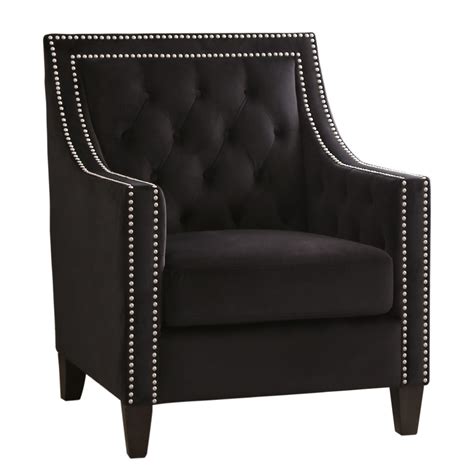 Devon And Claire Jackie Nailhead Tufted Accent Chair Black