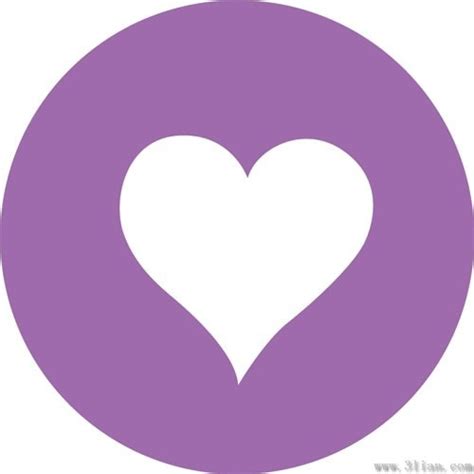 Heartshaped Icon Vector Purple Background Free Vector In Adobe