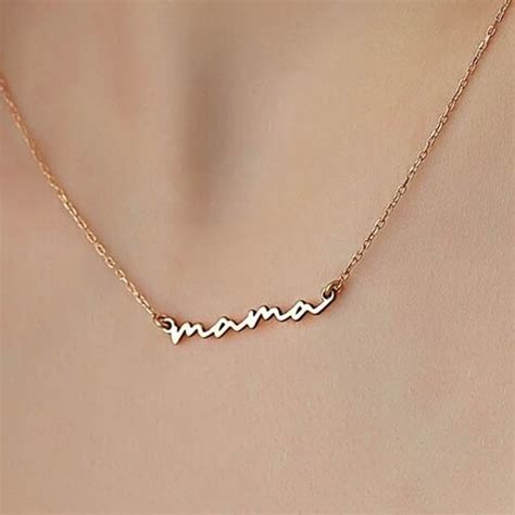 Sterling Silver Mama Necklace K Gold Plated Mom Necklace Etsy