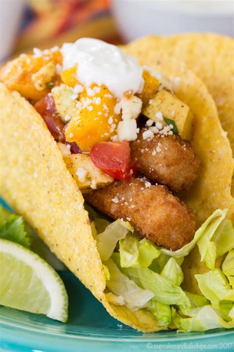 Everyone said it the best fish tacos they've had. Chili Lime Fish Stick Tacos with Mango Avocado Salsa - an ...