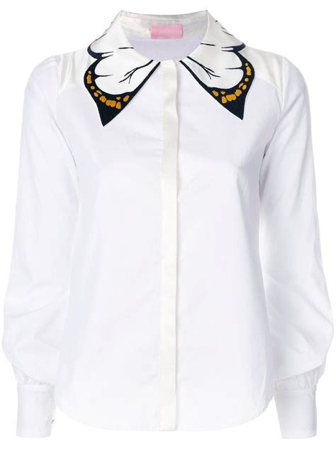 Lyst Giamba Butterfly Collar Shirt In White