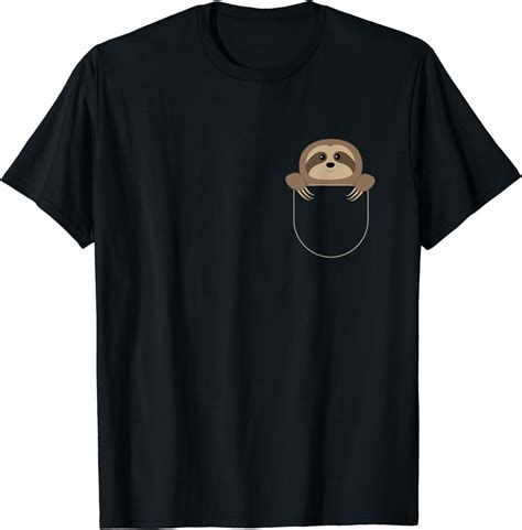 Chillin Sloth Pocket T Shirt Funny Sloth In Your Pocket