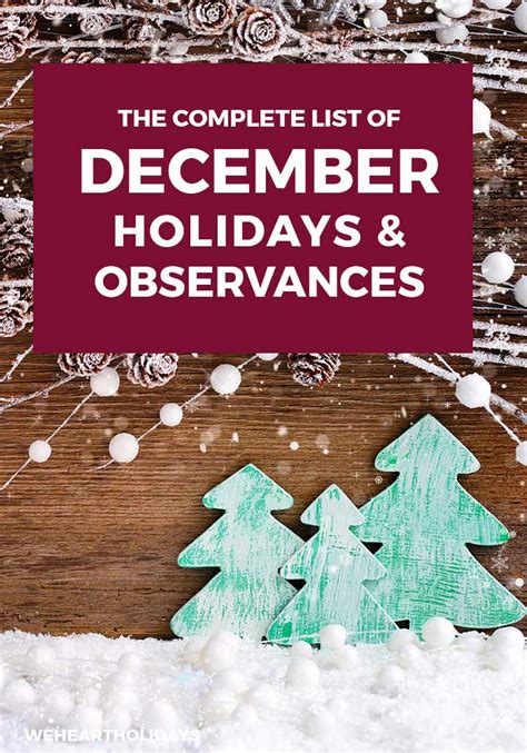 December Holidays And Observances Weheartholidays
