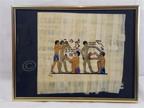 Egyptian Handpainted Papyrus Framed Wall Art Depiction Of Circumcision Ceremony Framed Wall