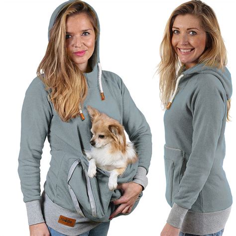 Roodie Pet Carrier Hoodie Shirt With Carry Pouch For Small Dog Or Cat