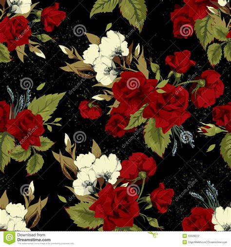 No one ever said that armchairs had to be drab and a single color. Seamless Floral Pattern With Red Roses On Black Background ...