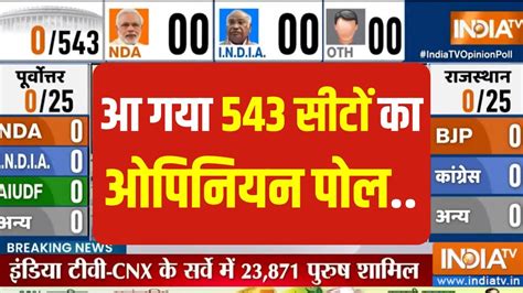 Lok Sabha Opinion Poll 2024 तो आ गया देश के 543 सीटों का सटीक सर्वे India Tv Cnx Survey