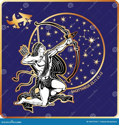Horoscope.Sagittarius Zodiac Sign Stock Vector - Illustration of greek