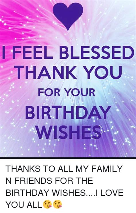 I Feel Blessed Thank You For Your Birthday Wishes Thanks To All My